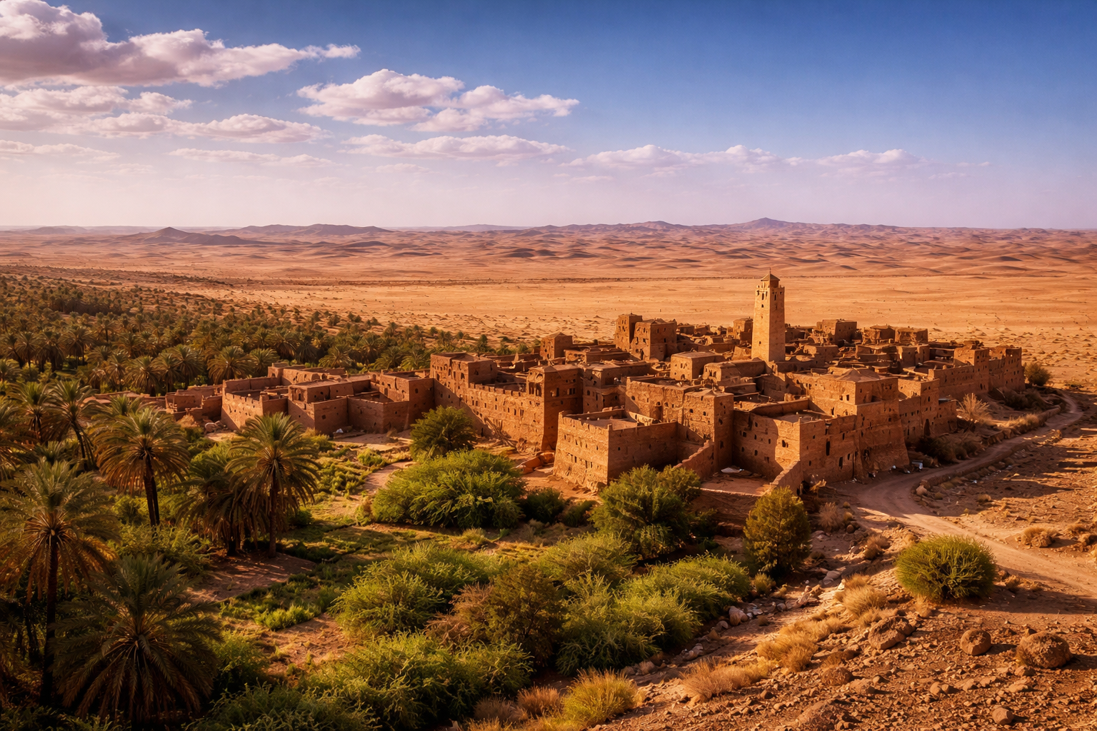 Sahara desert landscape during the 3-day M'hamid Sacred Oasis tour